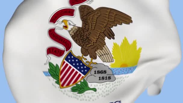 Illinois State Usa Crumpled Fabric Flag Intro Drapeau Des Usa — Video