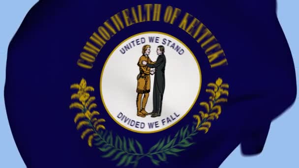 Presentación Bandera Tela Arrugada Kentucky State Usa Bandera Estados Unidos — Vídeos de Stock
