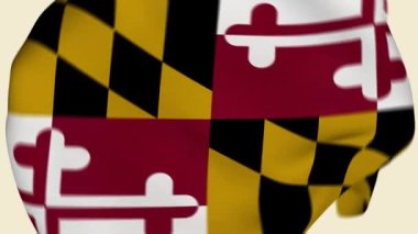 Maryland State USA Buruşuk Kumaş Bayrağı Girişi. ABD Bayrağı. Maryland bayrağı. Kuzey Amerika Bayrakları. Kutlama. Bayrak Günü. Vatanseverler. Gerçekçi Animasyon 4K. Yüzey dokusu. Arkaplan Kumaşı.