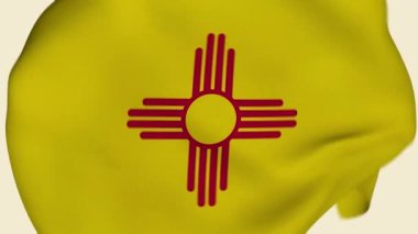 New Mexico State USA Buruşuk Kumaş Bayrağı Girişi. ABD Bayrağı. New Mexico Eyaleti Bayrağı. Kuzey Amerika Bayrakları. Kutlama. Vatanseverler. Gerçekçi Animasyon 4K. Yüzey dokusu. Arkaplan Kumaşı.