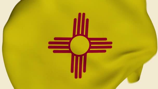 New Mexico State Usa Crumpled Fabric Flag Introduktion Usa Flagga — Stockvideo