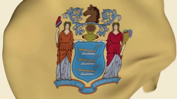 New Jersey State Usa Rumpad Tygflagga Intro Usa Flagga Delstaten — Stockvideo