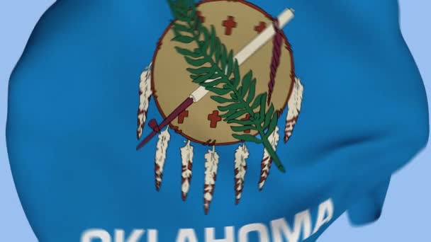 Oklahoma State Usa Zmačkaná Tkanina Vlajka Intro Usa Flag Stát — Stock video