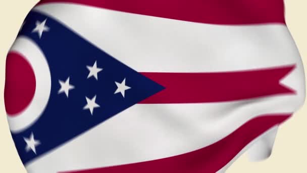 Ohio State Usa Crumpled Fabric Flag Intro Bandera Estados Unidos — Vídeo de stock