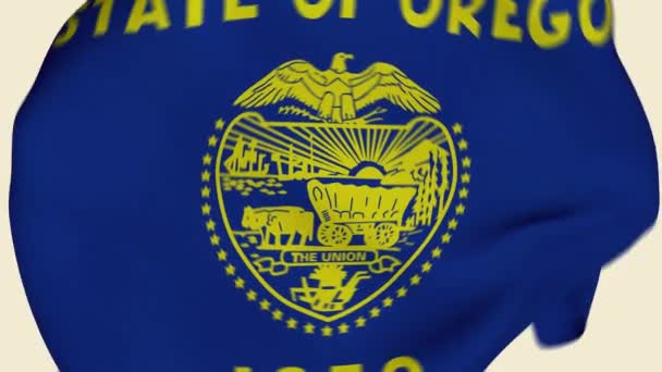 Oregon State Usa Crumpled Fabric Flag Intro Bandiera Usa Bandiera — Video Stock
