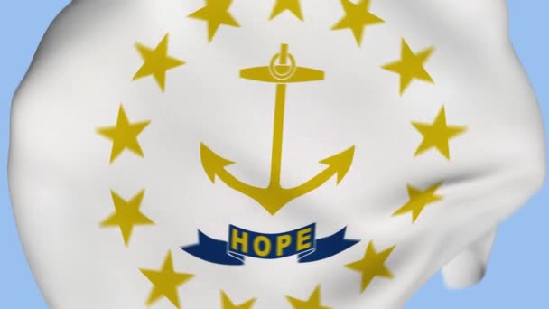 Rhode Island State Statele Unite Ale Americii Crumpled Fabric Flag — Videoclip de stoc