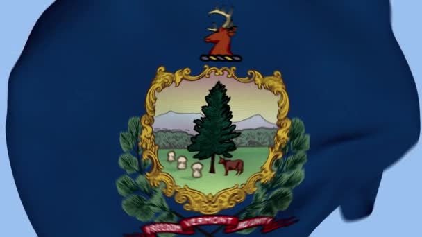 Vermont State Usa Crumpled Fabric Flag Intro Bandera Estados Unidos — Vídeos de Stock
