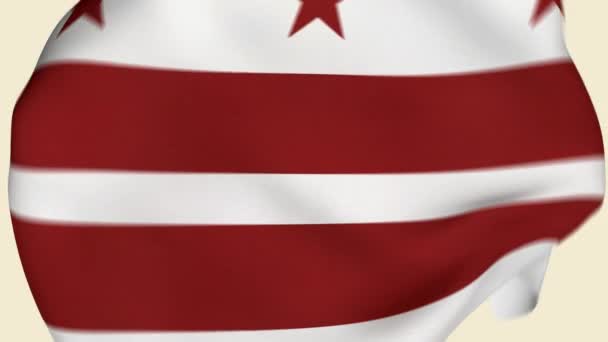 District Columbia State Usa Rumpad Tygflagga Intro Usa Flagga Delstaten — Stockvideo