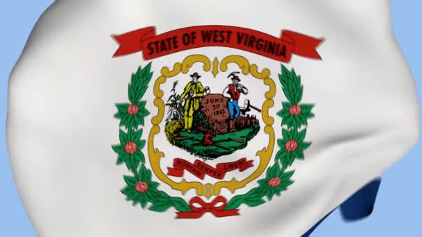 West Virginia State Usa Crumpled Fabric Flag Intro Usa Flagga — Stockvideo