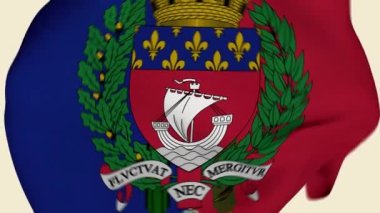 Paris Fransa Buruşuk Kumaş Bayrağı Girişi. Paris Bayrağı. Paris Banner. Avrupa Bayrakları. Fransa Bayrağı. France Banner 'da. Kutlama. Vatanseverler. Gerçekçi Animasyon 4K. Yüzey dokusu. Arkaplan Kumaşı.