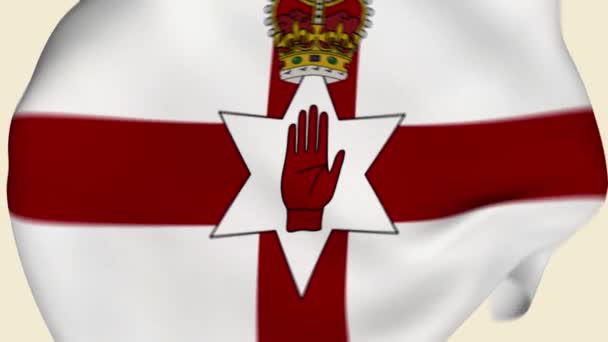 Nordirland Crumpled Fabric Flag Introduktion Nordirlands Flagga Flaggor För Europa — Stockvideo
