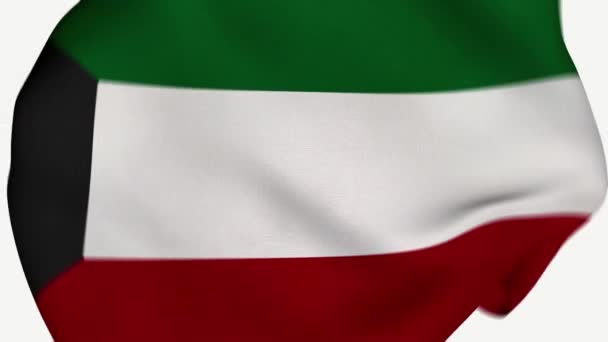 Kuwait Crumpled Fabric Flag Intro Banderas Árabes Bandera Kuwait Celebración — Vídeo de stock