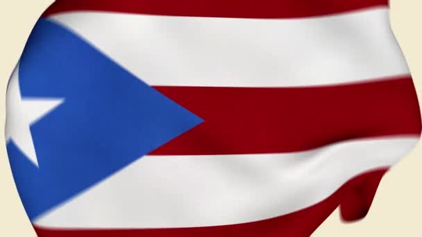 Puerto Rico Skrumpna Tygflagga Introduktion Puerto Rico Flagga Puerto Rico — Stockvideo