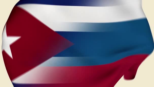 Cuba Rússia Crumpled Fabric Flag Intro Bandeira Cuba Bandeira Rússia — Vídeo de Stock