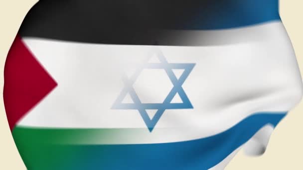 Palestina Izrael Zmačkali Fabric Flag Intro Palestina Izraelská Vlajka Orientální — Stock video