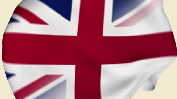 United Kingdom England Crumpled Fabric Flag Intro Bandera Del Reino — Vídeo de stock