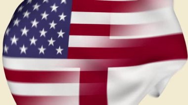Birleşik Devletler ve İngiltere Buruşuk Kumaş Bayrağı Girişi. Birleşik Devletler Bayrağı. Kuzey Amerika Bayrakları. İngiltere Bayrağı. Avrupa Bayrağı. Kutlama. Gerçekçi Animasyon 4K. Yüzey dokusu. Arkaplan Kumaşı.