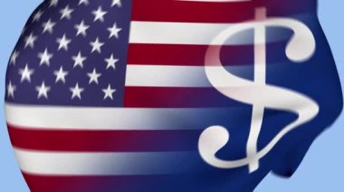 ABD Doları Buruşmuş Kumaş Bayrağı Girişi. ABD Bayrağı. Dolar Bayrağı. Bozuk para. Dolar Bozuk Parası. Bayrak Günü. Vatanseverler. Gerçekçi Animasyon 4K. Yüzey dokusu. Arkaplan Kumaşı.