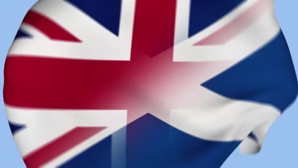 Regno Unito Scozia Tessuto Stropicciato Bandiera Intro Bandiera Del Regno — Video Stock