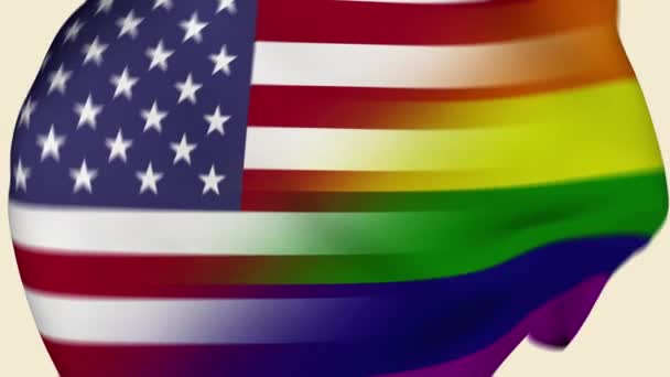 Intro Bandera Tela Arrugada Lgbt Usa Bandera Lgbt Bandera Los — Vídeo de stock