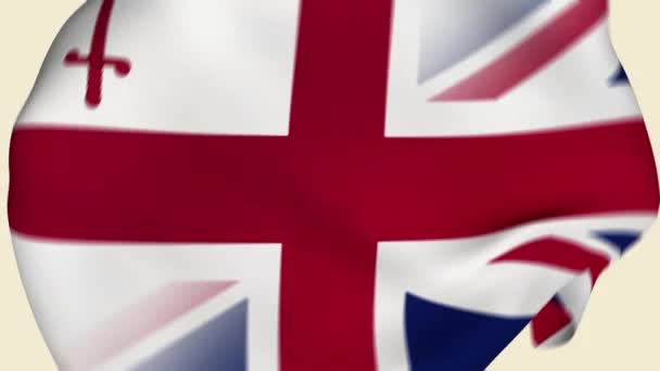 London Crumpled Fabric Flag Intro Bandera Londres Bandera Del Reino — Vídeo de stock