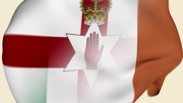 Irlanda Del Norte Irlanda Tela Arrugada Bandera Intro Bandera Irlanda — Vídeo de stock