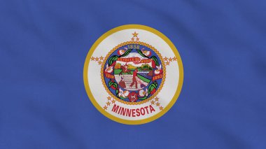 Minnesota Eyaleti, ABD Dalgalı Kumaş Bayrağı. ABD Bayrağı. Minnesota bayrağı. Kuzey Amerika Bayrakları. Kutlama. Vatanseverler. Arkaplan Kumaşı.