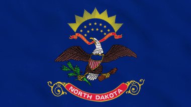 Kuzey Dakota Eyaleti, ABD Dalgalı Kumaş Bayrağı. ABD Bayrağı. Kuzey Dakota bayrağı. Kuzey Amerika Bayrakları. Kutlama. Vatanseverler. Arkaplan Kumaşı.