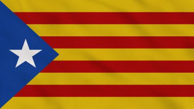 Katalonya İspanya Dalgalı Kumaş Bayrağı. İspanya Bayrağı. Katalonya Bayrağı. Avrupa Bayrakları. Kutlama. Vatanseverler. Arkaplan Kumaşı.