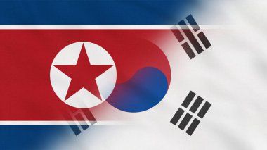 Kuzey Kore ve Güney Kore Dalgalı Kumaş Bayrağı. Güney Kore Bayrağı. Kuzey Kore Bayrağı. Doğu Asya Bayrakları. Kutlama. Arkaplan Kumaşı.