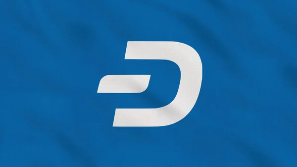 Dash Wavy Kumaş Bayrağı. Kripto para birimi. Blockchain Teknoloji. Ademi merkeziyetçilikten çıkmış para birimi. Arkaplan Kumaşı.