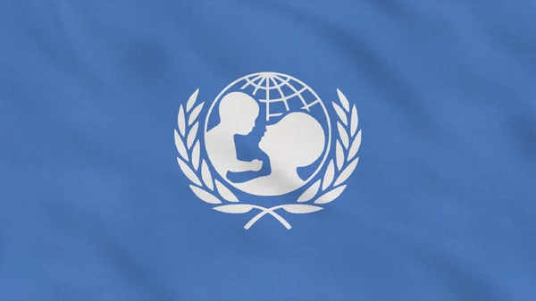 Unicef Dalgalı Kumaş Bayrağı. Unicef Bayrağı. Kutlama. Arkaplan Kumaşı.