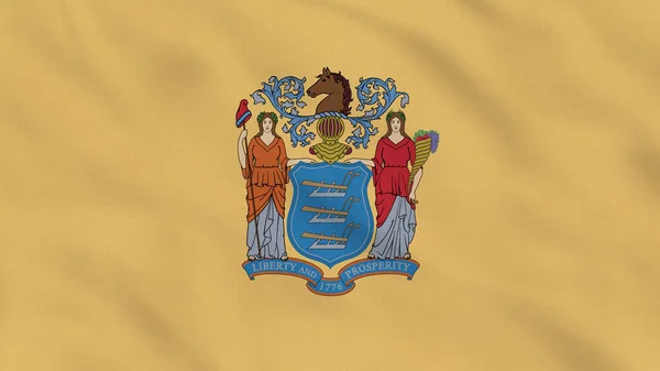 New Jersey Eyaleti, ABD Dalgalı Kumaş Bayrağı. ABD Bayrağı. New Jersey Eyaleti Bayrağı. Kuzey Amerika Bayrakları. Kutlama. Vatanseverler. Arkaplan Kumaşı.