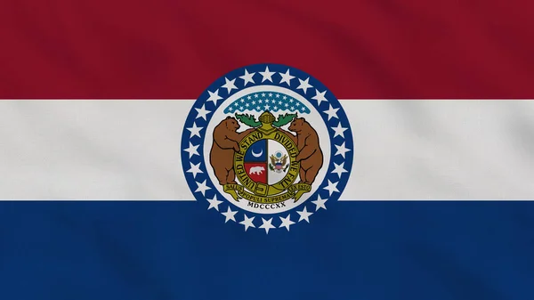 Missouri Eyaleti, ABD Dalgalı Kumaş Bayrağı. ABD Bayrağı. Missouri Eyaleti Bayrağı. Kuzey Amerika Bayrakları. Kutlama. Vatanseverler. Arkaplan Kumaşı.