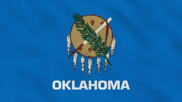 Oklahoma State USA Wavy Fabric Flag Intro. USA Flag. State of Oklahoma Flag. North America Flags. Celebration. Patriots. Background Fabric.