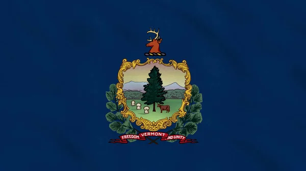 Vermont State Usa Wavy Fabric Flag Прапор Сша Державний Прапор — стокове фото