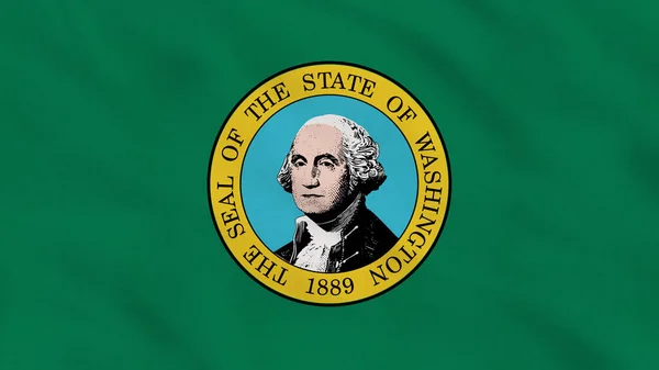 Washington Eyaleti, ABD Dalgalı Kumaş Bayrağı. ABD Bayrağı. Washington bayrağı. Kuzey Amerika Bayrakları. Kutlama. Vatanseverler. Arkaplan Kumaşı.