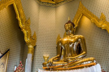 Saf altın Buda görüntü Wat Traimit, Bangkok, Tayland