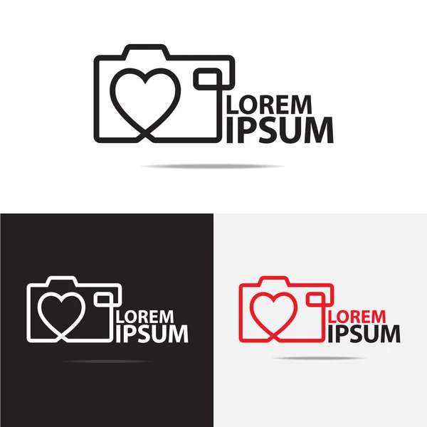 Love camera logo — Stok Vektör