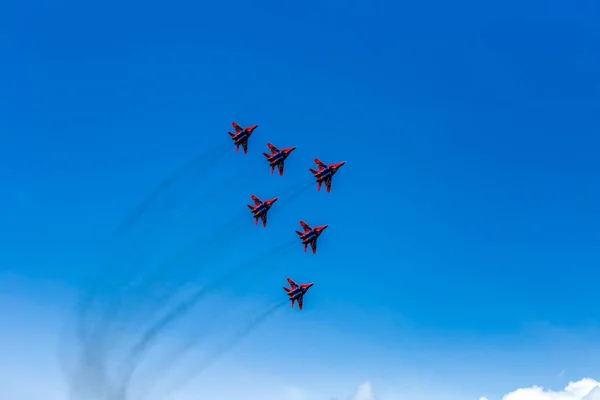 Cheboksary Chuvashia Ryska Federationen 2019 Performance Aerobatic Group Strizhi Längst — Stockfoto