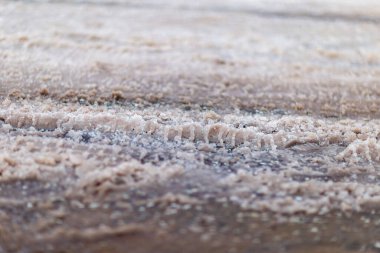 Kasım ayının başında alınan eriyen karda tekerlek izleri var.