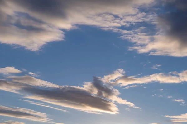 Nuages Pris Juste Avant Coucher Soleil Printemps — Photo