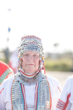 Kanash, Chuvashia / Rusya - 09.27.2020: Chuvash Cumhuriyeti 'nin Wet Kanashsky ilçesinde bir folklor grubu