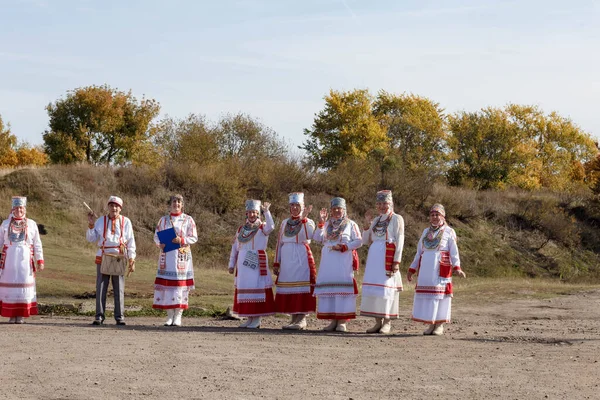Kanash Chuvashia Russia 2020 Folklórní Skupina Obci Wet Kanashsky Okres — Stock fotografie