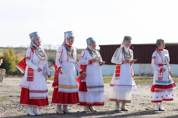 Kanash Chuvashia Russia 2020 Folklórní Skupina Obci Wet Kanashsky Okres — Stock fotografie