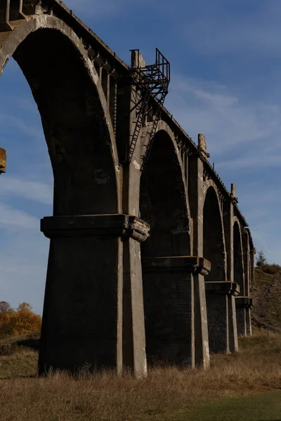an abandoned railway bridge near the village of Mokry in Chuvashia in Russia