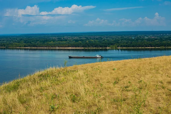 Kilátás Nyílik Volga Kiterjed Turisztikai Bázis Madár Repülés Chuvashia — Stock Fotó