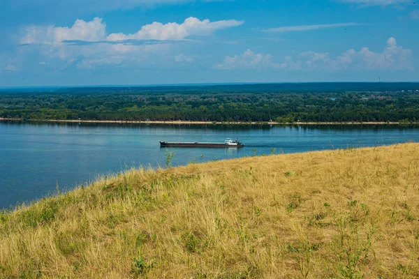 Kilátás Nyílik Volga Kiterjed Turisztikai Bázis Madár Repülés Chuvashia — Stock Fotó