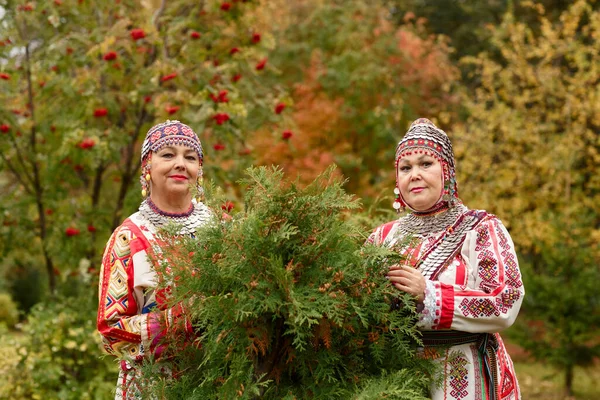 Cheboksary Chuvashia Russia 2021 Folklor Grubu Aynı Yaştaki Eğlence Merkezinde — Stok fotoğraf