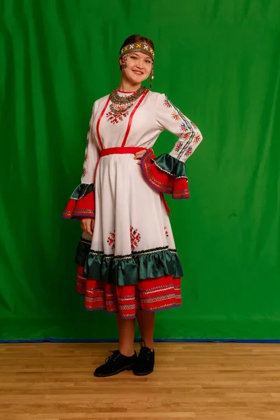 Cheboksary Chuvashia Russia 2021 Girl Folklor Collective Recreation Centre Same — Stock fotografie